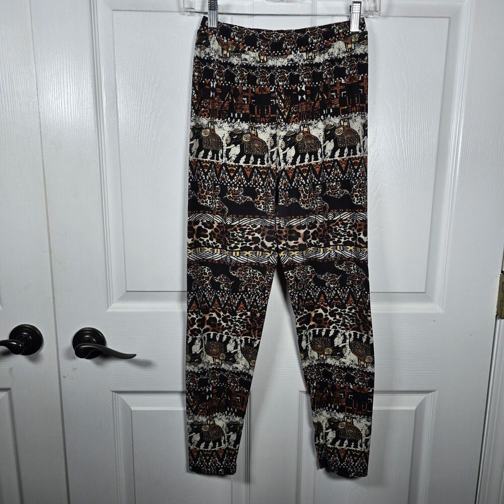 Indero Elephant Bohemian Leggings L/XL Brown Black
